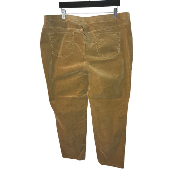 J.Jill Women’s 2X Brown Corduroy Pull On Pants Elastic Waist - Picture 2 of 6